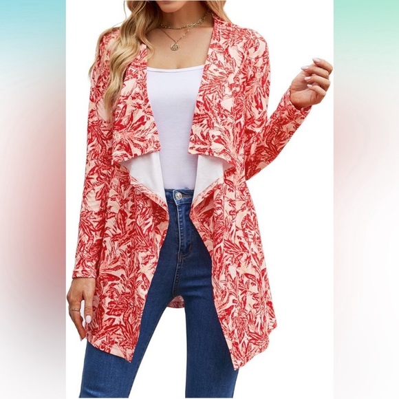 Women’s Open Front Drape Cardigan - Picture 1 of 6